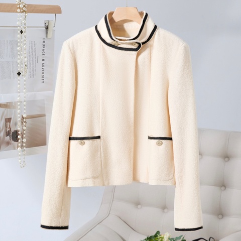 CHANEL 14C Cruise Jacket 米白金邊立領外套 Size40