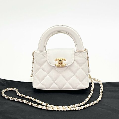 CHANEL 白金Kelly mini手提肩背斜背鏈條包 12*8*4 98新配件塵袋