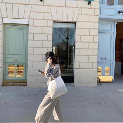 CHANEL 漸變色銀扣中號22bag子母垃圾袋 42*36*8 98新配件塵袋