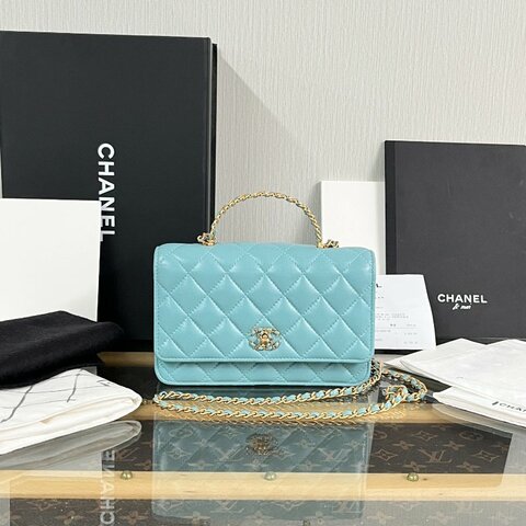 CHANEL 金扣鏤空字母手柄 手提肩背斜背包 19*12*4 99新配件盒子 塵袋*2  購證