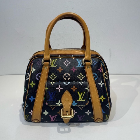 LV 路易威登 黑三彩絕版保齡球手提包 尺寸約：25x22x17cm