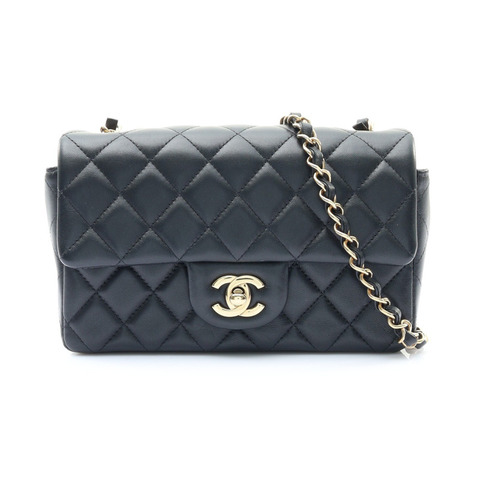 CHANEL 香奈兒 Coco 20 鍊帶 肩背包 黑色 菱格紋 羊皮 金扣 A69900