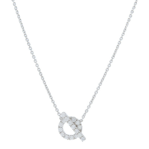 HERMES 18K白金Finesse Pendant鑽石項鍊