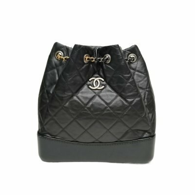 CHANEL GABRIELLE 流浪 雙肩包 小號 22.5cm 黑色 牛皮30開 銀扣 菱格紋