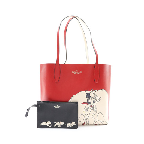 Kate spade 凱特‧絲蓓紐約 Disney聯名款 101狗 托特包 肩背包 紅/多色 牛皮 K8099