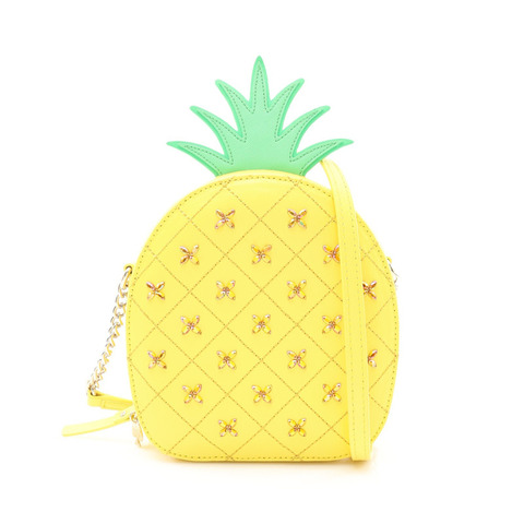 Kate spade 凱特‧絲蓓紐約 Pineapple 肩背包 黃色 牛皮 WKRU4368