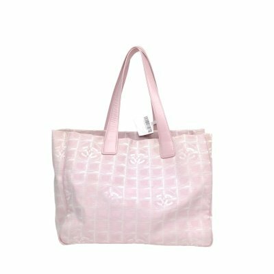 CHANEL 粉色 帆布 8開 金扣 中古 布面 冰格 托特包