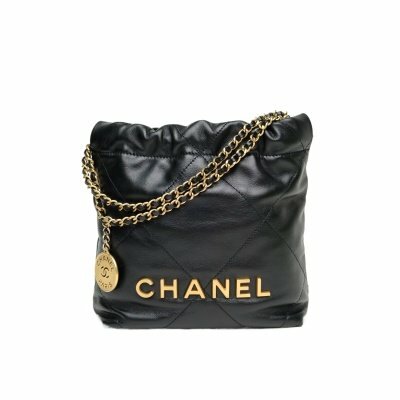 CHANEL 22Bag Tote托特包 Mini 20cm 黑色 牛皮晶片開 金扣