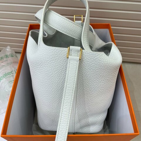 【經典白色】愛馬仕 Hermès Picotin 18 菜籃子 01純白色 TC皮 金扣｜Y刻 98新