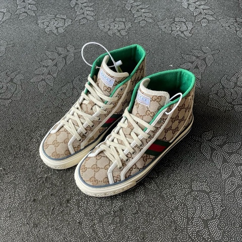 gucci 1977高幫烏木色板鞋37.5碼