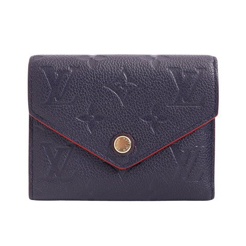 LOUIS VUITTON LV 路易威登 Victorine 三折扣式短夾 深海藍色 原花壓紋牛皮 M64577