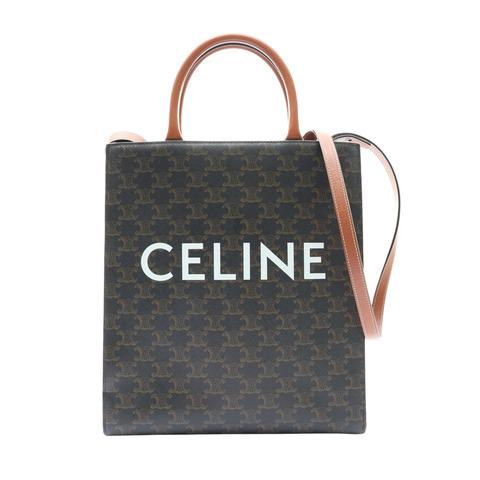 CELINE 賽琳 Vertical Cabas Small 兩用包 棕色 pvc塗層帆布 191542BZK.04LU