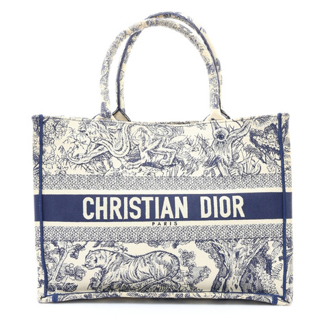 Dior 迪奧 Book Tote 中號 手提包 藍/米色 帆布 M1296ZTDT-808U