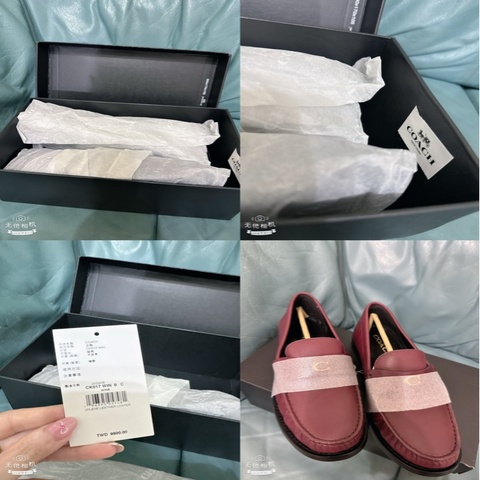 未使用coach 酒紅色皮鞋（原價9900元）24.5-25公分40號