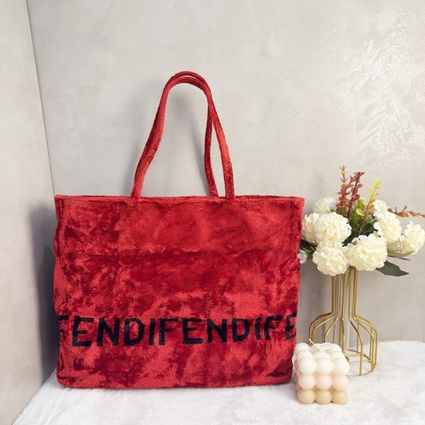 【赫蒂國際精品】 Fendi 復古紅絨面字母托特包vintage