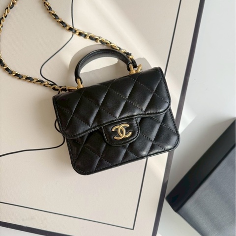 Chanel mini手柄黑金公事包