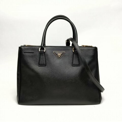 PRADA 杀手包大号黑色牛皮革肩背包