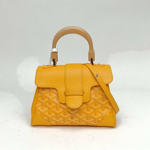 GOYARD SAIGON西贡Mini20黄色牛皮革肩背包