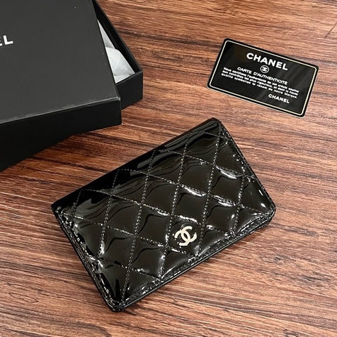 CHANEL CF中夾黑漆皮 保卡款13開