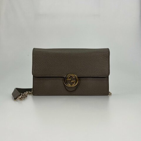 GUCCI 615523 灰色SOHO WOC金鍊包