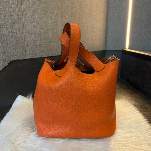 HERMES Picotin 22橘色 方框R