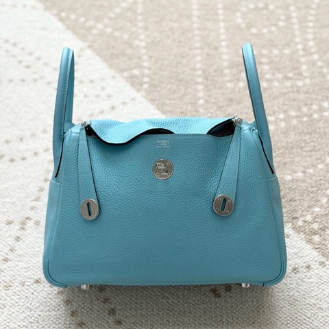 Hermès 愛馬仕 lindy30馬卡龍藍銀扣tc皮 A刻