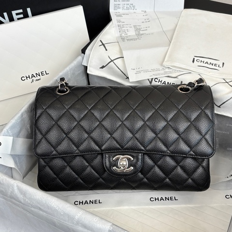 #全網最低☝🏻Chanel • 經典黑銀荔枝牛皮Cf 25 中號