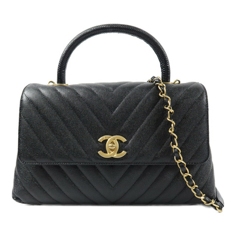 CHANEL 牛皮皮革Coco Handle Medium手挽肩背兩用袋