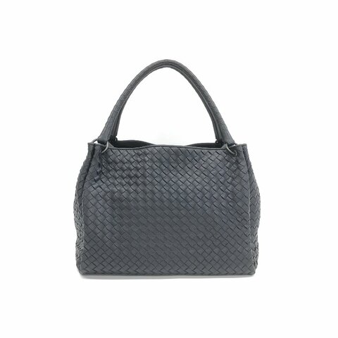 BOTTEGA VENETA bv 黑色 編織 圓手柄 降落傘 tote 肩背包