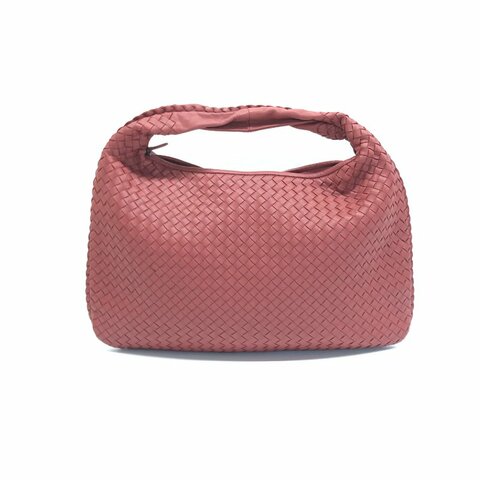 BOTTEGA VENETA Bv 豆沙粉 Veneta Hobo 和尚 編織 大號 肩背包