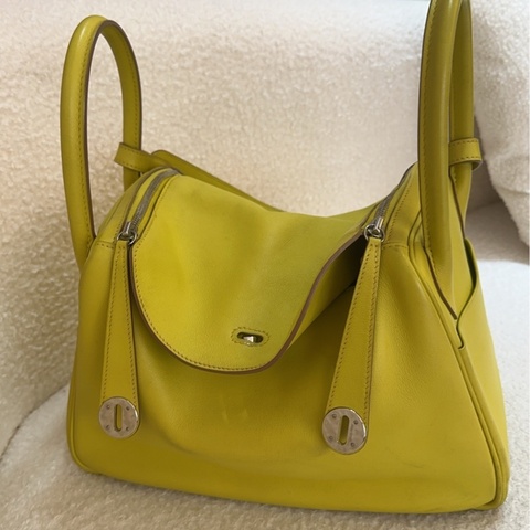 Hermès 愛馬仕  lindy30 框N 檸檬黃