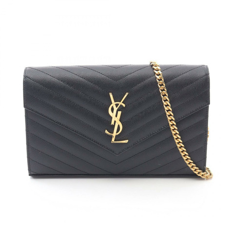 SAINT LAURENT PARIS Monogram Saint Laurent 單肩包 377828BOW011000 黑色皮革 全新 女士