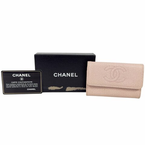CHANEL CC 荔枝皮 翻蓋卡包