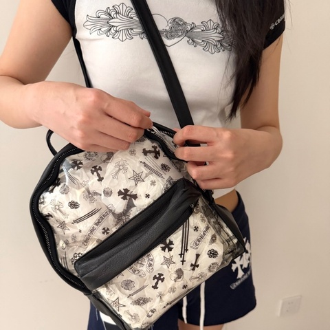 Chrome Hearts 純銀吊墜-皮革肩背包🧚‍♀️