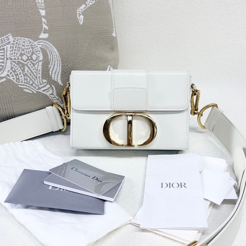 🌷帶保卡！Dior 迪奧 Box 蒙田盒子包 白色