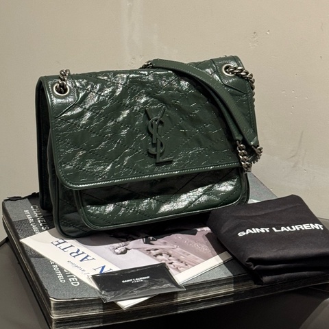 YSL 聖羅蘭 niki中號 墨綠色 新款D扣 保守估計99新
