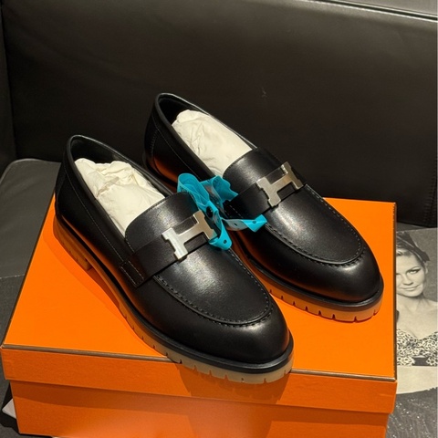 Hermes 愛馬仕 厚底樂福鞋 銀扣 37碼 一年四季通用款 全新全套