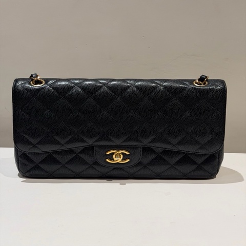 Chanel 香奈兒 黑金荔枝皮 jumbo 14開 極品好成色