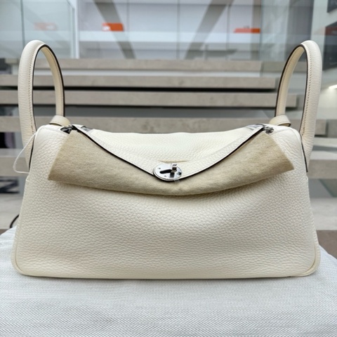 全套Hermes 愛馬仕lindy30 nata奶油白 銀扣 Z刻 全膜都在 整體品相超級新 99新