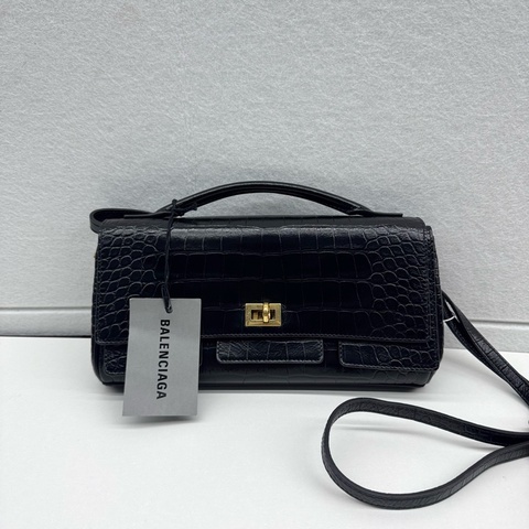 Balenciaga 巴黎世家25年新款鰐壓牛皮手提單肩包Bel Air