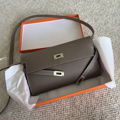 【贈送肩帶✨保值款式👍🏻】Hermes 愛馬仕 Kelly porte-monnaie 長錢包｜長夾｜大象灰