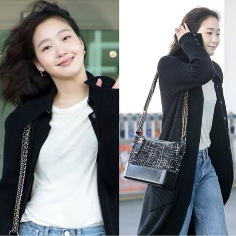 【金高銀同款🥰大全套送禮✨】Chanel 97新 香奈兒 黑色毛呢流浪包 28開 彩色毛呢拼皮 金色鏈條 經典雙C logo 單肩包｜斜背包