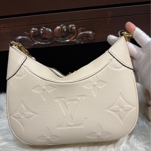 路易威登/Louis Vuitton Bagatelle白色單肩斜挎包 純芯片原始成色99新