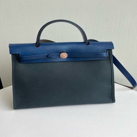 Hermes 愛馬仕 herbag31 藍色銀扣 C刻 夏日特惠 無皮牌 單