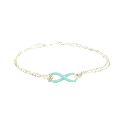 TIFFANY＆CO 925純銀/琺瑯Infinity Bracelet手鏈