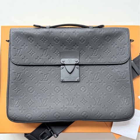 LV 路易威登 S Lock Briefcase系列全皮黑武士磨砂扣