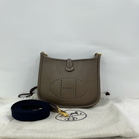 Hermes 愛馬仕 mini Evelyne 伊芙琳16 大象灰銀扣 Y刻