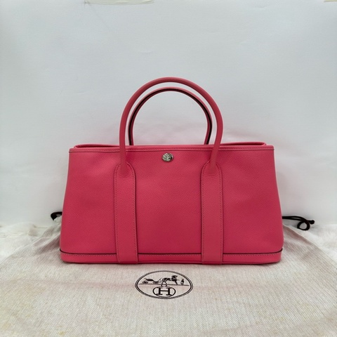 Hermes 愛馬仕花園包30 garden party 30唇膏粉 少見的epsom皮 T刻