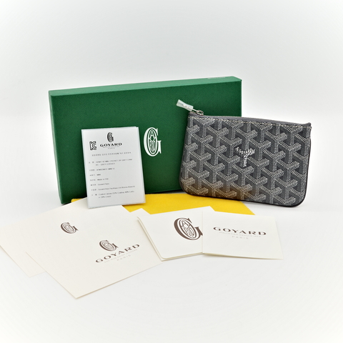 Goyard 高雅德  Senat Nano 灰色 花紋 一字拉鍊 零錢包
