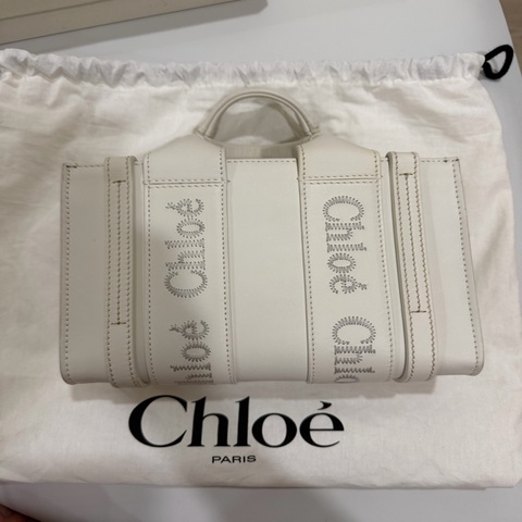 Chloe mini woody 皮 白色